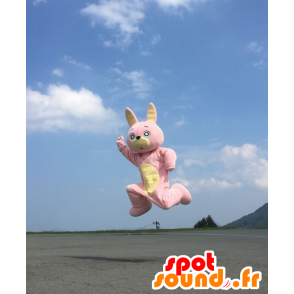 Mascotte de Usahi, lapin rose et jaune très amusant - MASFR28013 - Mascottes Yuru-Chara Japonaises