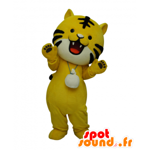 Tora kun maskot, baby tiger, gul og sort løveunge - Spotsound