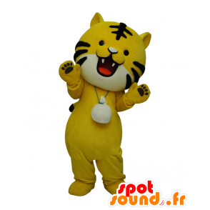 Tora kun maskot, baby tiger, gul och svart lejongröngöling -