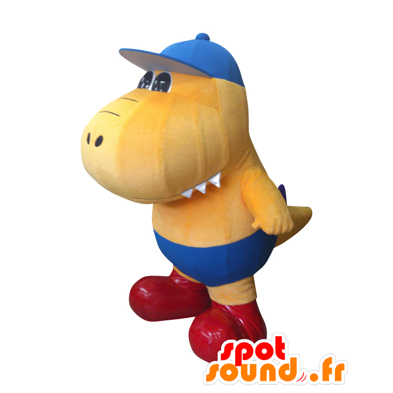 Mascot Gaburikun oranje dinosaurus met blauwe onderbroek - MASFR28020 - Yuru-Chara Japanse Mascottes