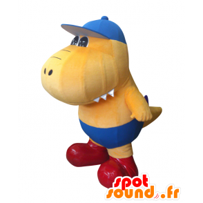 Mascotte de Gaburikun, dinosaure orange avec un slip bleu - MASFR28020 - Mascottes Yuru-Chara Japonaises