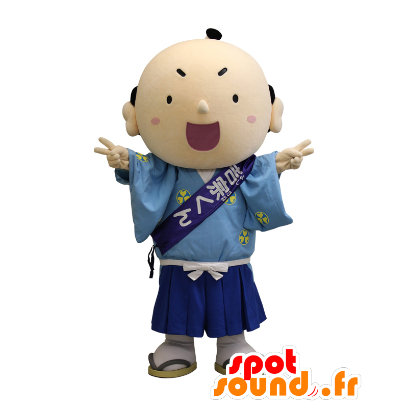 Mascotte de Yoshimune kun, homme japonais habillé en bleu - MASFR28033 - Mascottes Yuru-Chara Japonaises