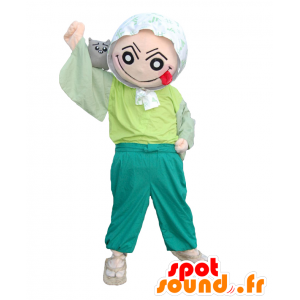 Hiokki mascot, green scarecrow with terrifying head - MASFR28034 - Yuru-Chara Japanese mascots