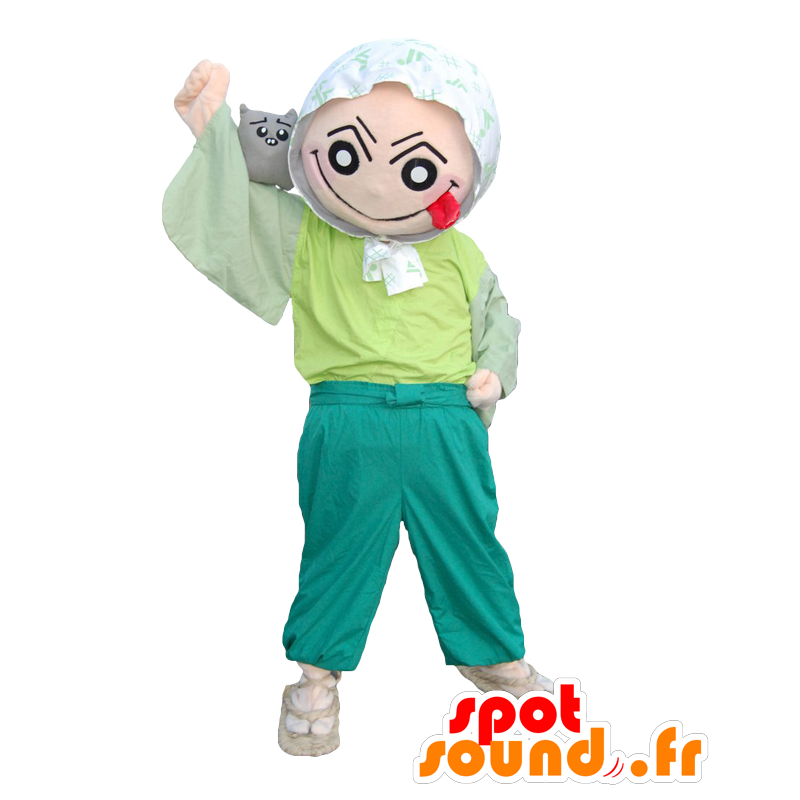 Hiokki mascot, green scarecrow with terrifying head - MASFR28034 - Yuru-Chara Japanese mascots