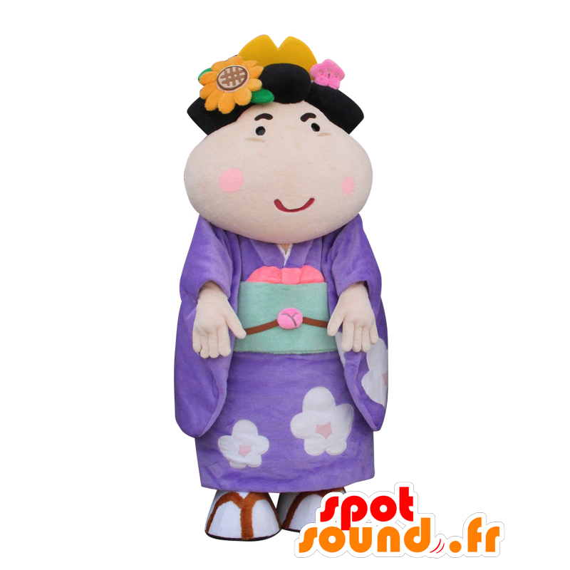 Mascotte de Koume, femme japonaise habillée d'une tunique violette - MASFR28035 - Mascottes Yuru-Chara Japonaises