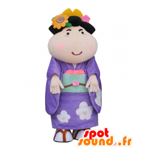 Mascot Koume japansk kvinne kledd i en lilla tunika - MASFR28035 - Yuru-Chara japanske Mascots