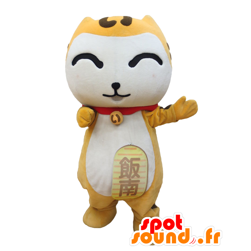 I-Nyan mascotte, arancione e bianco gatto, ridere - MASFR28036 - Yuru-Chara mascotte giapponese