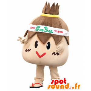 Mascot Botchi-kun, una cabeza marrón gigante y divertida - MASFR28037 - Yuru-Chara mascotas japonesas