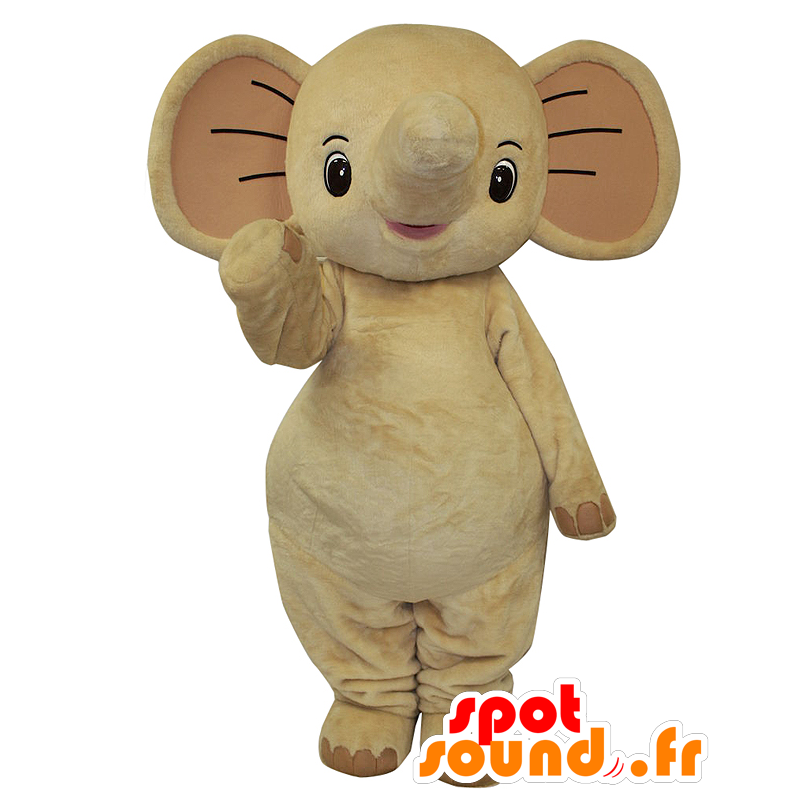 Mascot Erufa, gul og rosa elefant, søt og søt - MASFR28038 - Yuru-Chara japanske Mascots