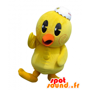 Hina chan mascot, yellow and funny chick in astonishment - MASFR28039 - Yuru-Chara Japanese mascots