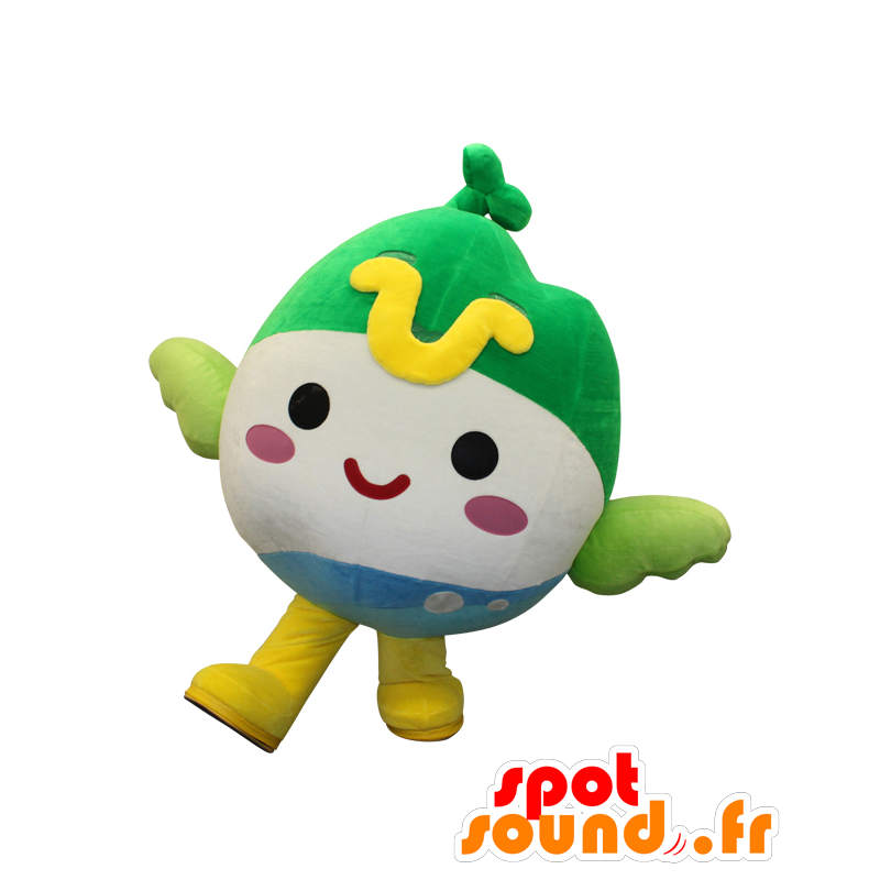 Mascotte de Hitamaru - Mascotte d'oiseau rond blanc, vert et bleu - MASFR28041 - Mascottes Yuru-Chara Japonaises