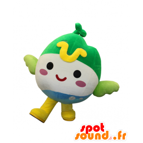 Mascotte de Hitamaru - Mascotte d'oiseau rond blanc, vert et bleu - MASFR28041 - Mascottes Yuru-Chara Japonaises