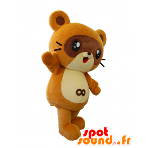 Costume da mascotte Kisapon - Raton laveur marrone - Mascotte Yuru-Chara giapponese - MASFR28044 - SpotSound.fr