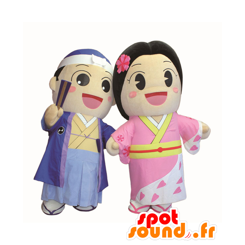 Mascottes de Masamitsu kun et Sogoama chan - Mascottes de couple - MASFR28047 - Mascottes Yuru-Chara Japonaises