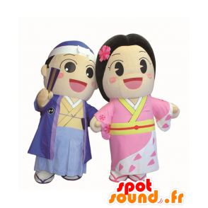 Mascottes de Masamitsu kun et Sogoama chan - Mascottes de couple - MASFR28047 - Mascottes Yuru-Chara Japonaises