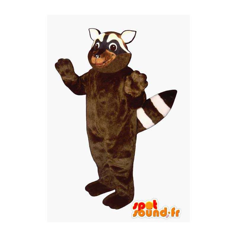 Costume de raton laveur marron et blanc - MASFR007147 - Mascottes de ratons