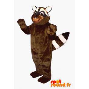 Costume de raton laveur marron et blanc - MASFR007147 - Mascottes de ratons