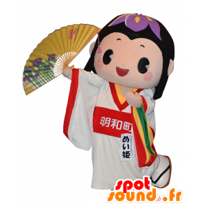 Mascotte de Meihime. Mascotte de fille asiatique très joviale - MASFR28050 - Mascottes Yuru-Chara Japonaises