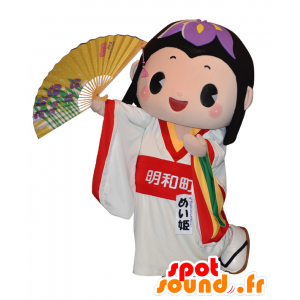 メイヒメのマスコット。とても陽気なアジアの女の子のマスコット-MASFR28050-日本のゆるキャラのマスコット