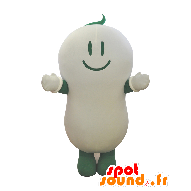 Mascot Mayupi. Mascot wit en groen man, wormen - MASFR28055 - Yuru-Chara Japanse Mascottes