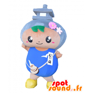 Mascot Noheji. azul mascote do boneco de neve com um monumento - MASFR28057 - Yuru-Chara Mascotes japoneses