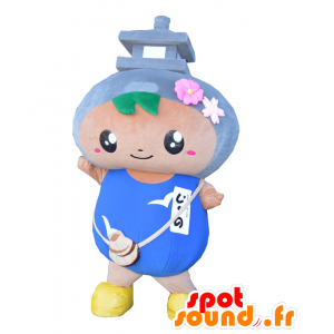 Mascotte Noheji. Blu pupazzo mascotte con un monumento - MASFR28057 - Yuru-Chara mascotte giapponese