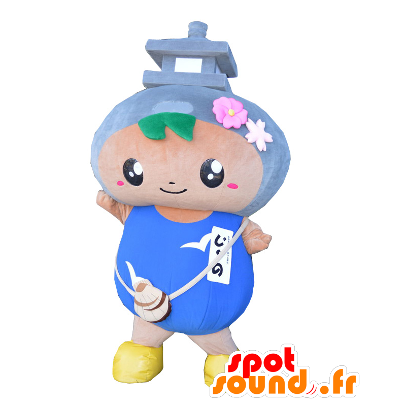 Mascot Noheji. Blauwe sneeuw pop mascotte met een monument - MASFR28057 - Yuru-Chara Japanse Mascottes