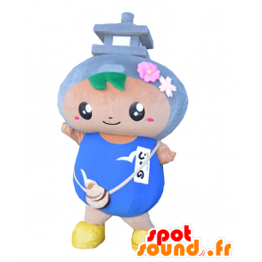 Noheji mascot. Blue snowman mascot with a monument - MASFR28057 - Yuru-Chara Japanese mascots