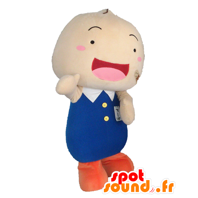 Chibo Maskottchen. Mascotte Kind mit einer blauen Outfit lachen - MASFR28058 - Yuru-Chara japanischen Maskottchen