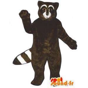 Stor brun och vit tvättbjörnmaskot - Spotsound maskot
