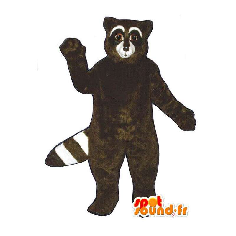 Mascotte de gros raton laveur marron et blanc - MASFR007148 - Mascottes de ratons