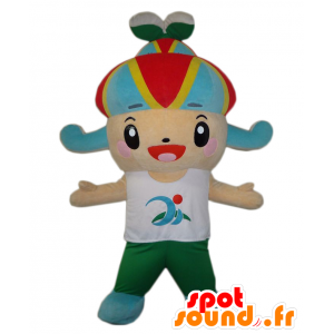 Miya Maskottchen. Jovial Maskottchen Jungen mit einem Hut - MASFR28061 - Yuru-Chara japanischen Maskottchen