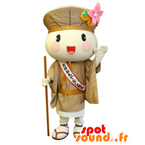 Ogaki Maskottchen. Mascot Mönch in beige gekleidet - MASFR28065 - Yuru-Chara japanischen Maskottchen