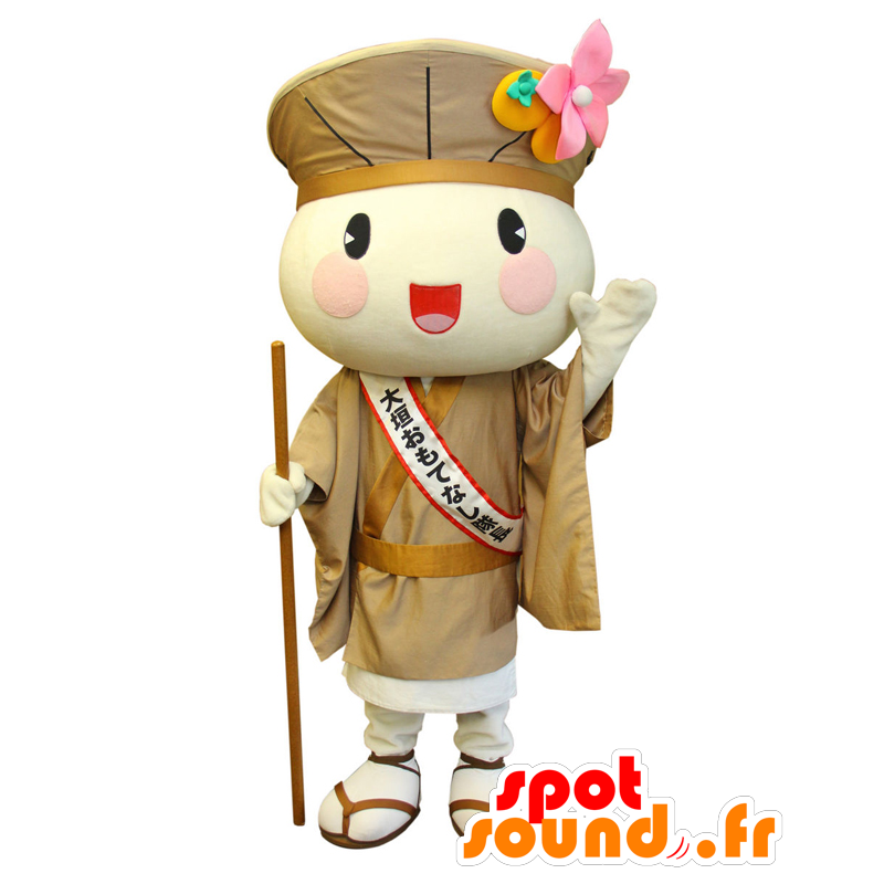 Mascot Ogaki. pukeutunut munkki maskotti beige - MASFR28065 - Mascottes Yuru-Chara Japonaises
