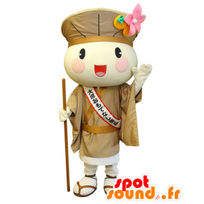 Ogaki Maskottchen. Mascot Mönch in beige gekleidet - MASFR28065 - Yuru-Chara japanischen Maskottchen