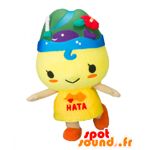 Mascot Hatapi kun. Mascot fugl med en grønn fjell - MASFR28067 - Yuru-Chara japanske Mascots