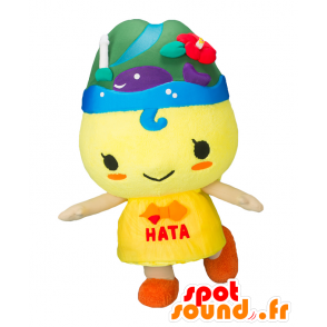 Mascot Hatapi Kun. Maskottchen-Vogel mit einem grünen Berg - MASFR28067 - Yuru-Chara japanischen Maskottchen