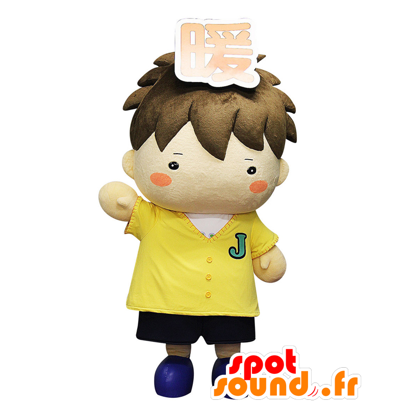 Jeiwakun mascot. Cute boy mascot dressed in yellow - MASFR28068 - Yuru-Chara Japanese mascots