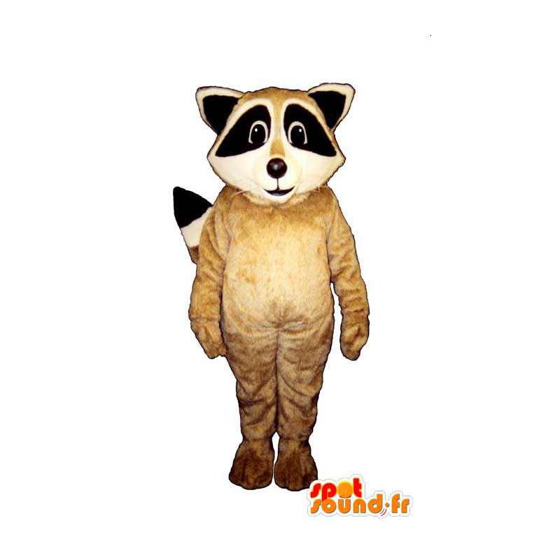 Costume de raton laveur beige, blanc et noir - MASFR007149 - Mascottes de ratons