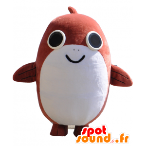 Kun Mascot Taiyo. Brown e mascote peixe branco - MASFR28071 - Yuru-Chara Mascotes japoneses
