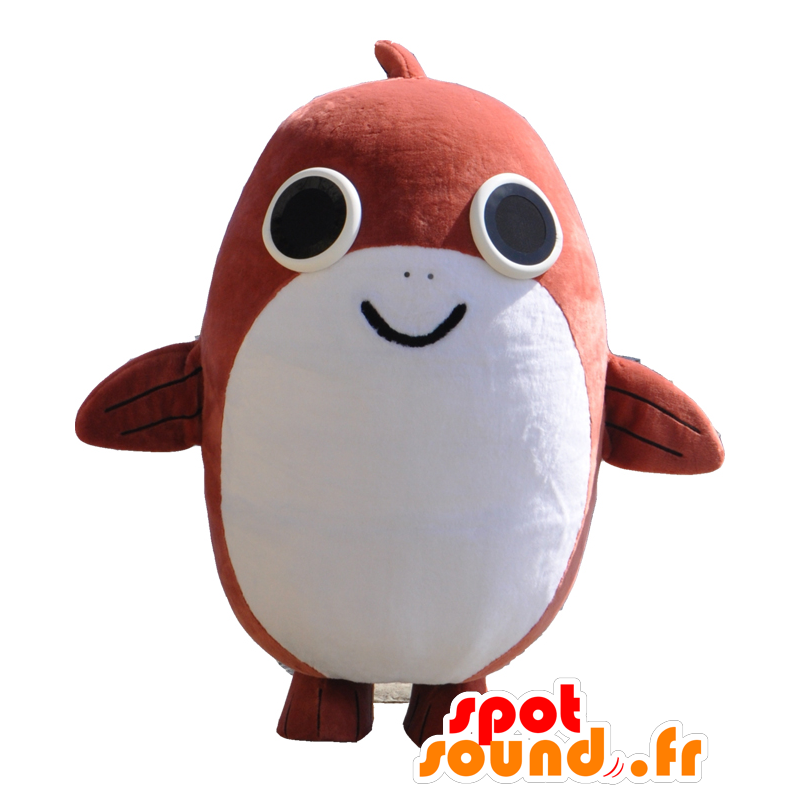 Mascotte de Taiyo kun. Mascotte de poisson marron et blanc - MASFR28071 - Mascottes Yuru-Chara Japonaises