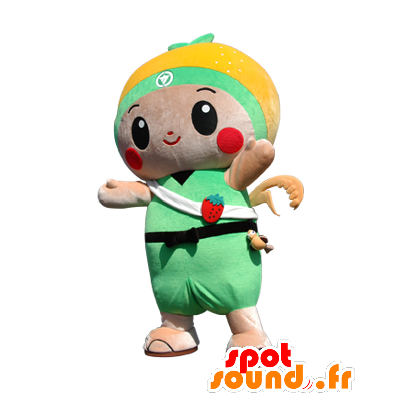 Hagamarukun mascot. Boy colorful green and orange mascot - MASFR28073 - Yuru-Chara Japanese mascots