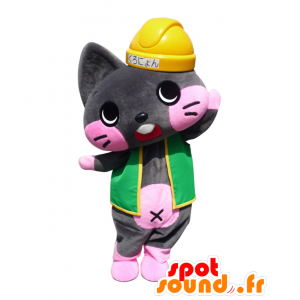 Mascota Kuronyon. Mascota Gato gris con los auriculares - MASFR28076 - Yuru-Chara mascotas japonesas