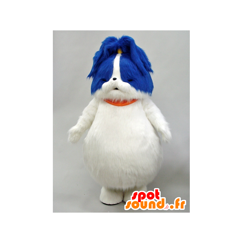 Adachin Maskottchen. Weiß und blau-Maskottchenhund, alle haarigen - MASFR28077 - Yuru-Chara japanischen Maskottchen