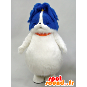 Mascot Adachin. Mascot branco e azul do cão, todo peludo - MASFR28077 - Yuru-Chara Mascotes japoneses