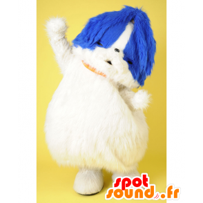 Adachin Maskottchen. Weiß und blau-Maskottchenhund, alle haarigen - MASFR28077 - Yuru-Chara japanischen Maskottchen