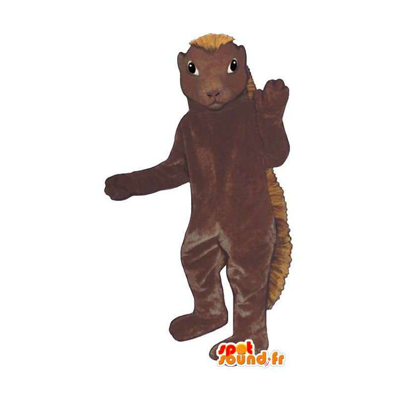Brown hedgehog mascot, bicolor - MASFR007150 - Mascots Hedgehog
