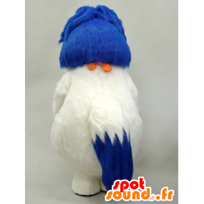 Mascot Adachin. Mascot hvit og blå hund, alle hårete - MASFR28077 - Yuru-Chara japanske Mascots