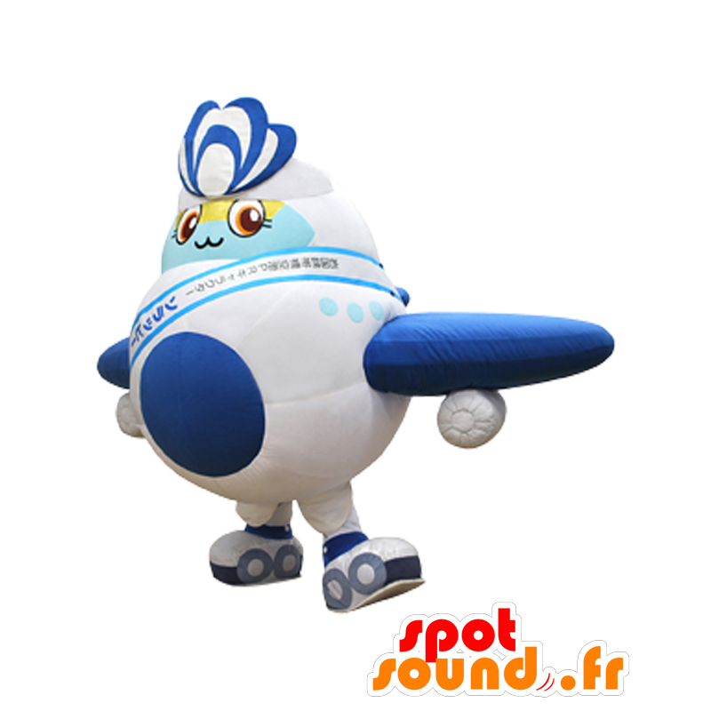 Mascot Sorapi. Mascot wit en blauw vliegtuig reus - MASFR28080 - Yuru-Chara Japanse Mascottes