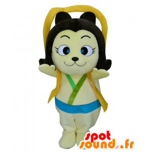 Tennyon Maskottchen. Wolf-Maskottchen, gelben Hund Pfanne - MASFR28083 - Yuru-Chara japanischen Maskottchen
